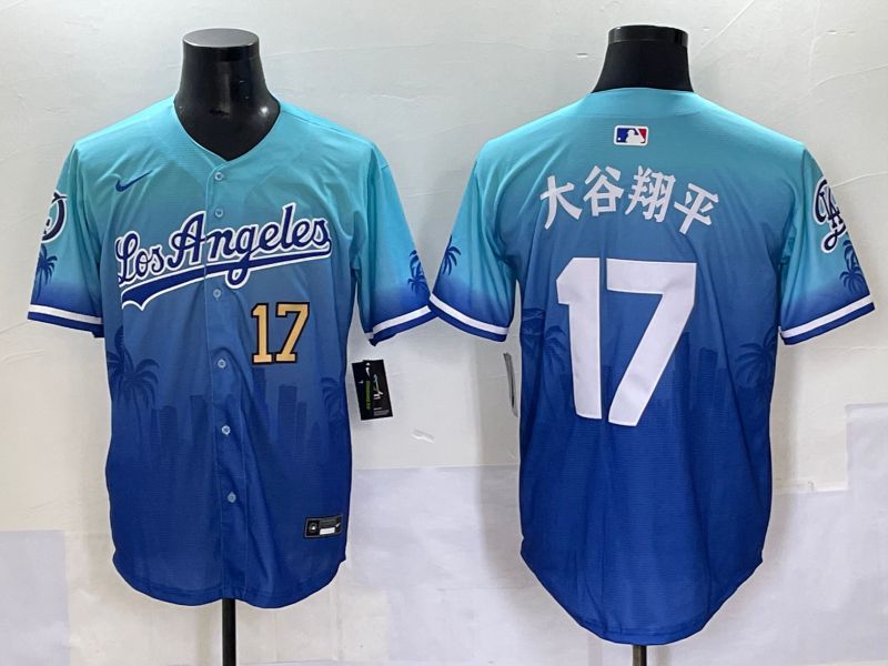 Men 2025 Los Angeles Dodgers #17 Ohtani Blue Nike MLB Jersey Daoqite style 15